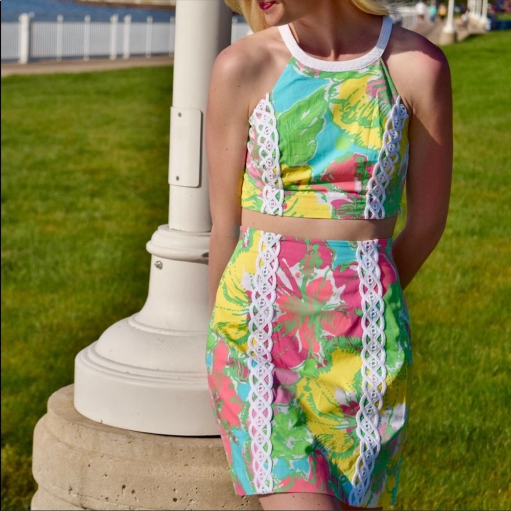 Lilly Pulitzer Vanna Crop Top and Skirt Set